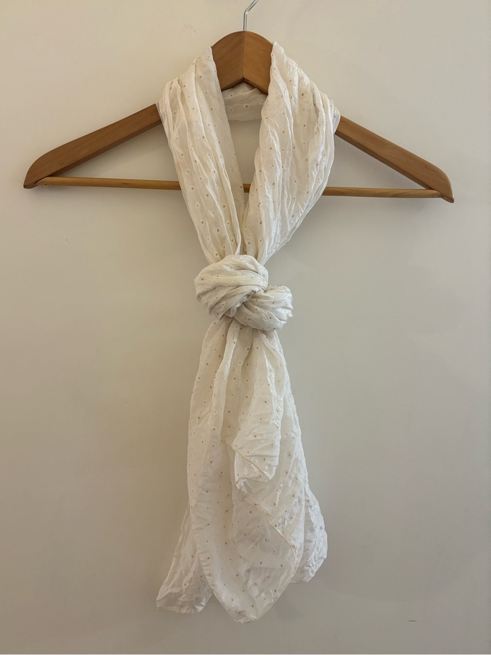 Made in Italy 100% Silk Crinkle Dot Oversized Scarf Shawl 72”